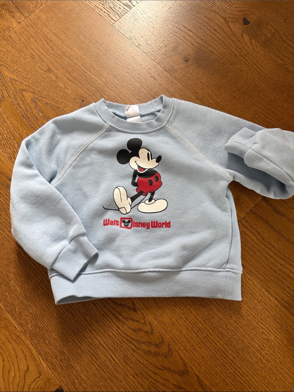 Disney Light Blue Mickey Mouse Crewneck Sweatshirt